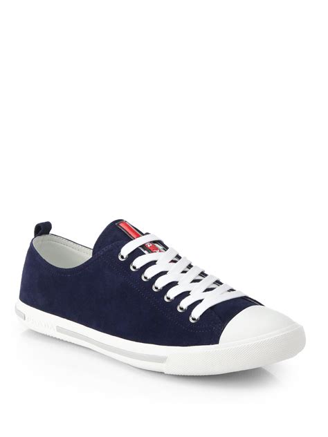 prada suede sneakers blue|buy prada sneakers online.